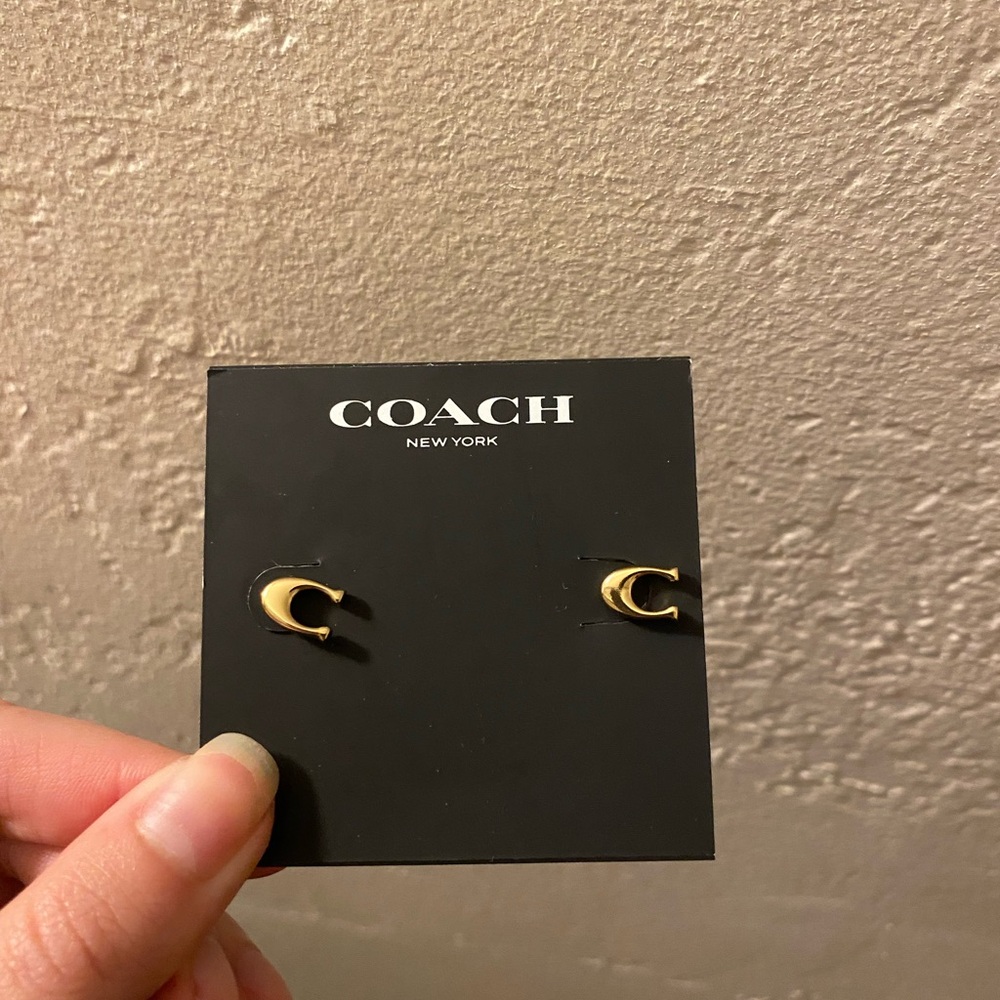 Coach Gold C-Shaped Earrings
